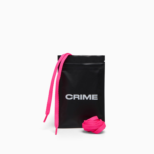 CRIME SHOESLACES HOT PINK