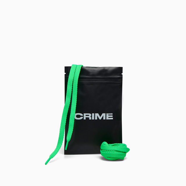 CRIME SHOESLACES VIBRANT GREEN