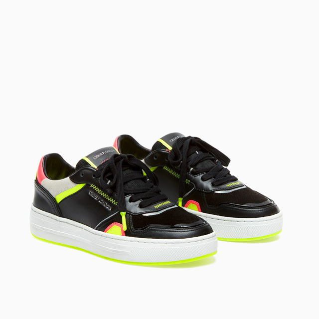 LOW TOP OFF COURT  BLACK-YELLOW PINK