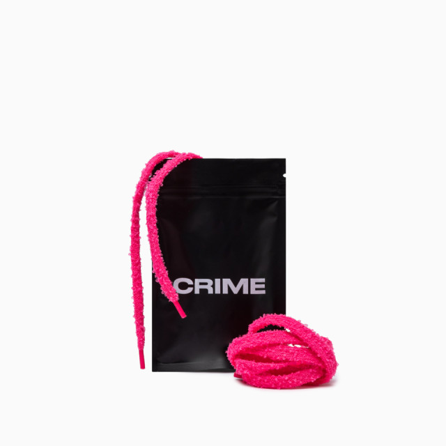 CRIME SHOESLACES FUZZY FLAMINGO